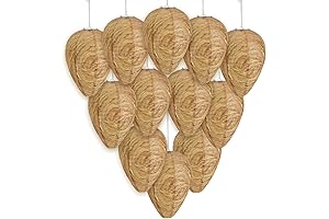 DECYOOL Outdoor Wasp Deterrent, 12-Pack Realistic Wasp Nest Decoys for Wasp Repellent,...