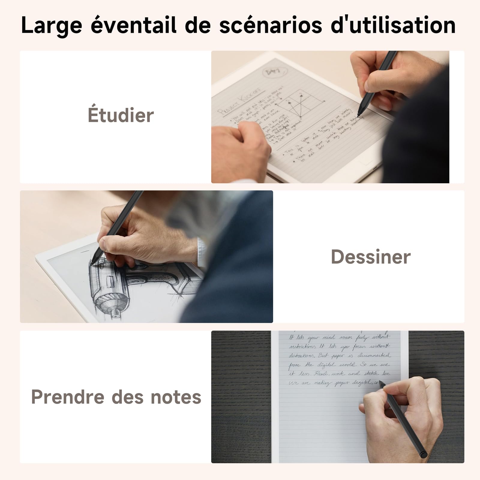 Stylet pour Remarkable 2, Stylet EMR avec Gomme, Sensible à l'inclinaison, Niveau de Pression 4096, Rejet de Paume et Adsorption Magnétique, Stylus Compatible avec Remarkable 2/1/Kindle Scribe