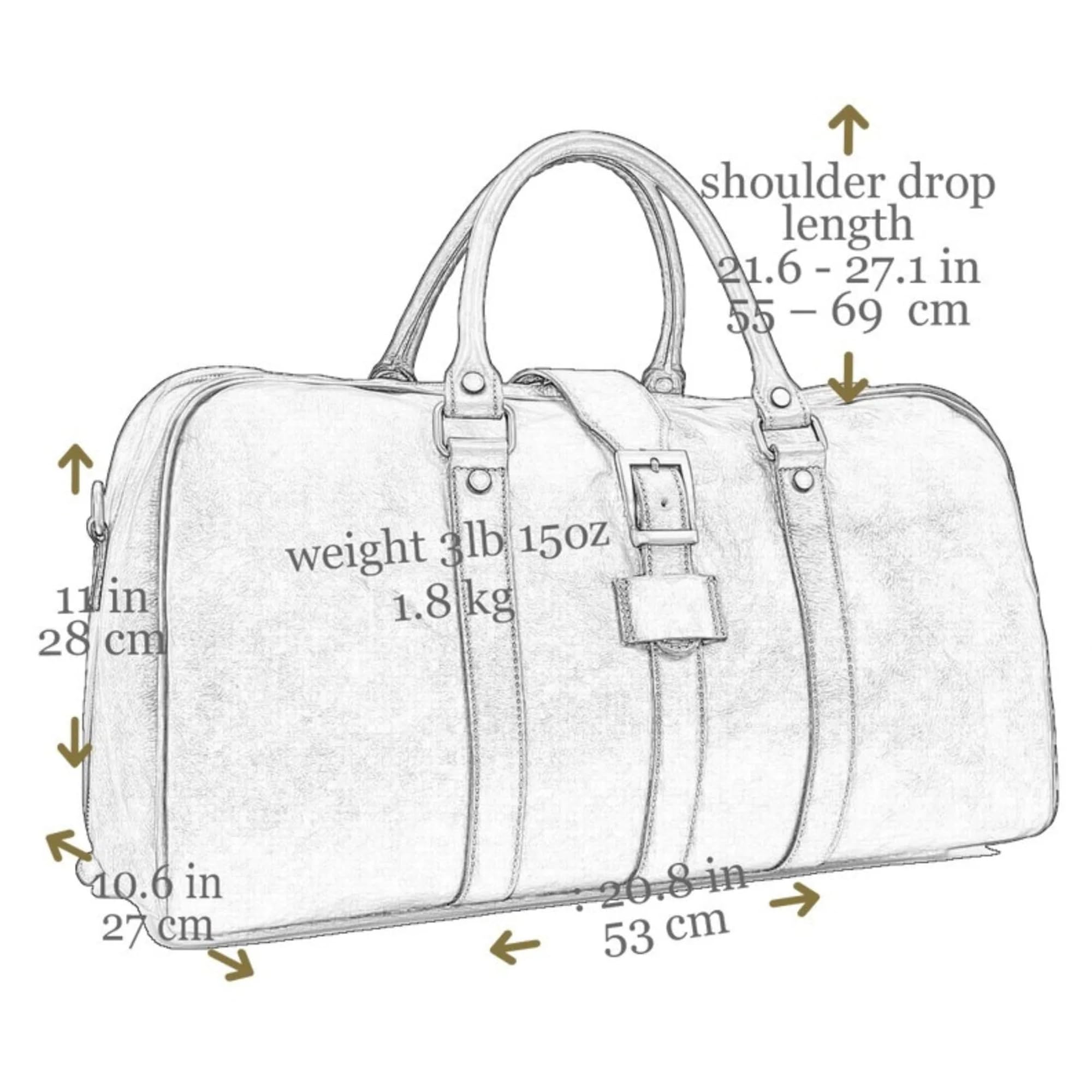 Time Resistance Bolso de Viaje de Piel para Hombre y Mujer - Bolsa de Cuero para Fin de Semana o Deporte con Cómodos Espacios
