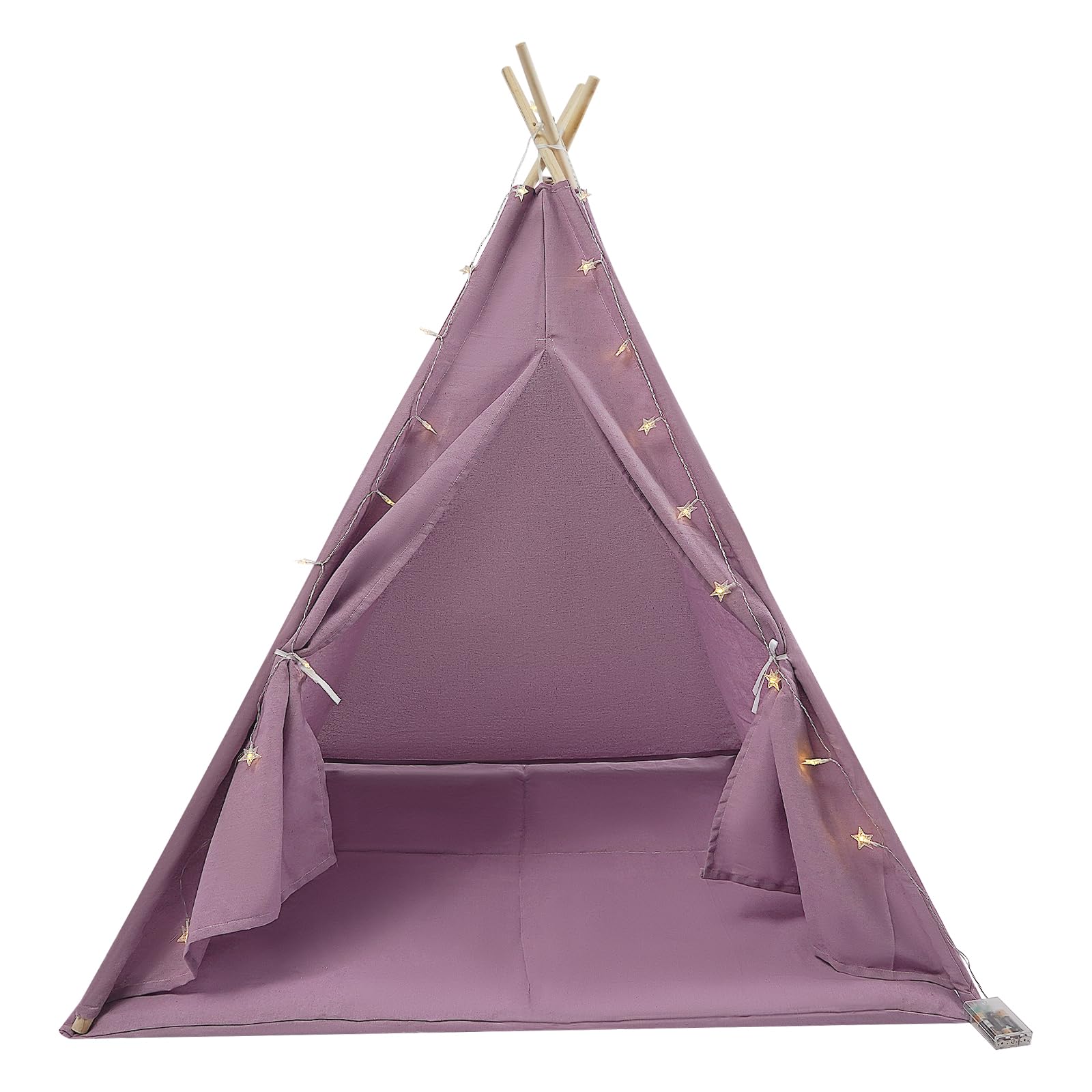 Tipi Tente pour Enfants avec LumièRes,Tipi Enfant Interieur Tente de Jeux Jeu Pliable en Coton avec Tapis 120 * 120 * 140cm,Salle de Jeux Spacieuse Tipi Tente pour Enfants avec LumièRes,Tipi Enfant Interieur Tente de Jeux Jeu Pliable en Coton avec Tapis 120 * 120 * 140cm,Salle de Jeux Spacieuse