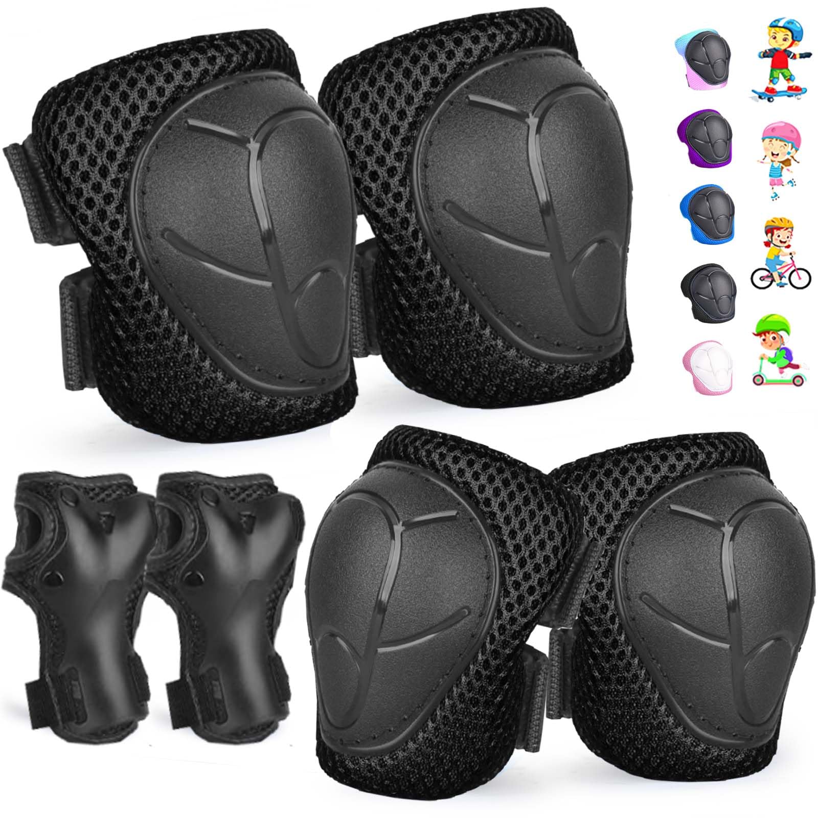 Kids/Youth Knee Pads and Elbow Pads Set for Kids 3-14 Years Boys Girls Protective Gear Set Adjustable Knee Pads, Elbow Pads, Wrist Guards Skateboard