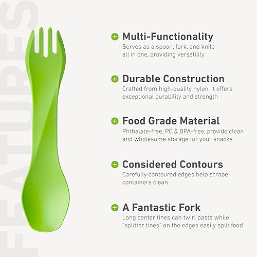 Miniatura 4 de humangear GoBites Uno Mini - Juego de 3 utensilios de viaje y campamento, utensilios de comedor portátiles y compactos, material seguro para