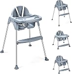 LIVINGbasics chaises hautes convertibles 2-en-1 pour bébé et tout-petit, Gris foncé