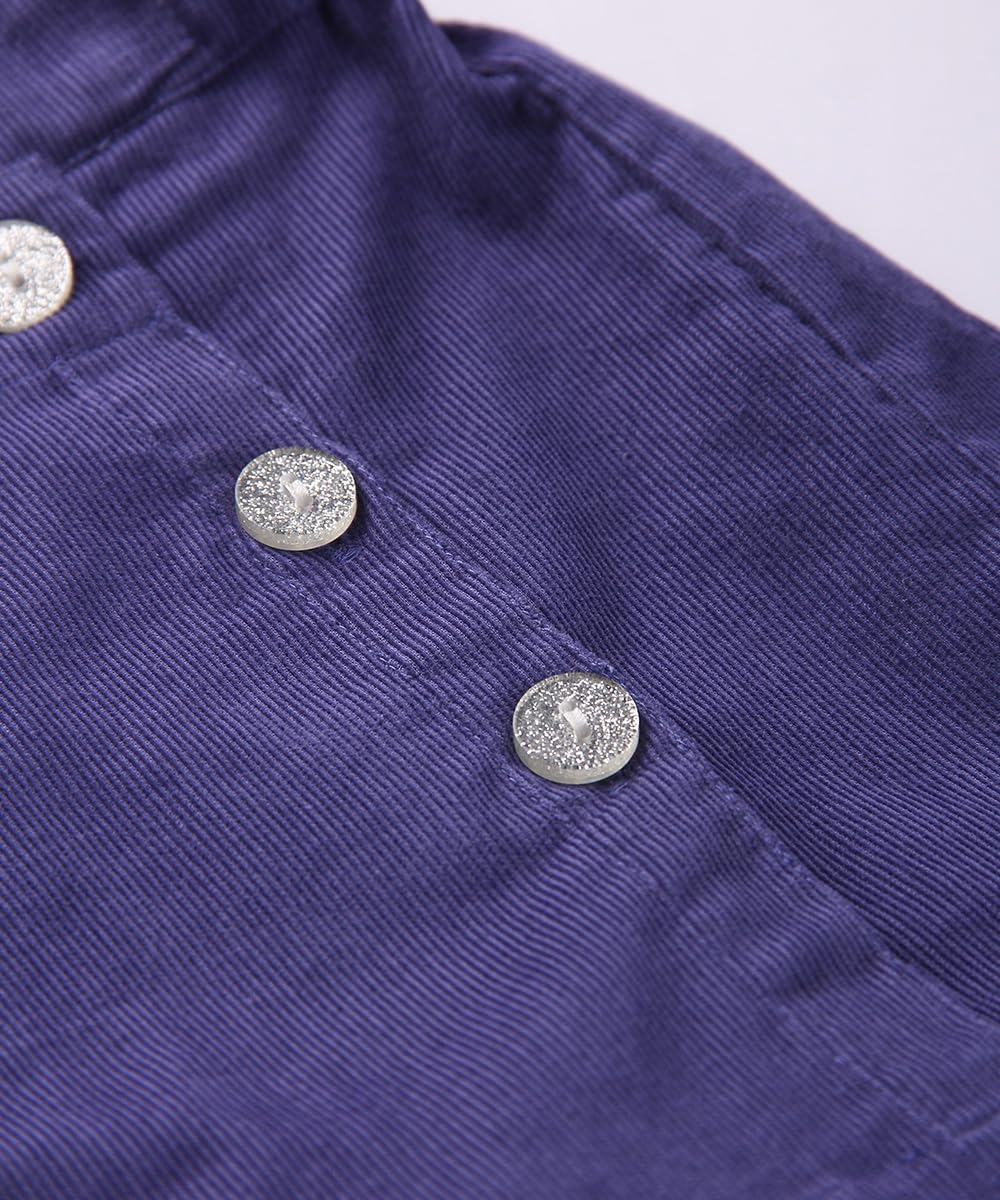 Beebay Cotton Button Detailed Wrap Corduroy Skorts - Blue (G8923217400251) 1