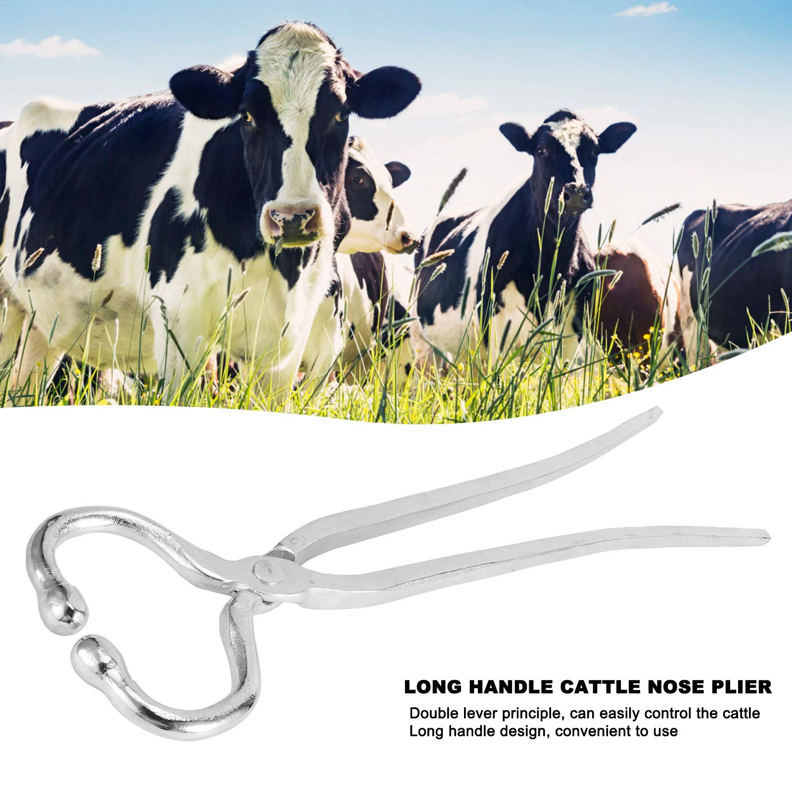 Pinza Nasale per Bovini a Manico Lungo Pinza Nasale a Clip Pratico Accessorio per Bestiame Gestione del Bestiame Bovino E Bovino