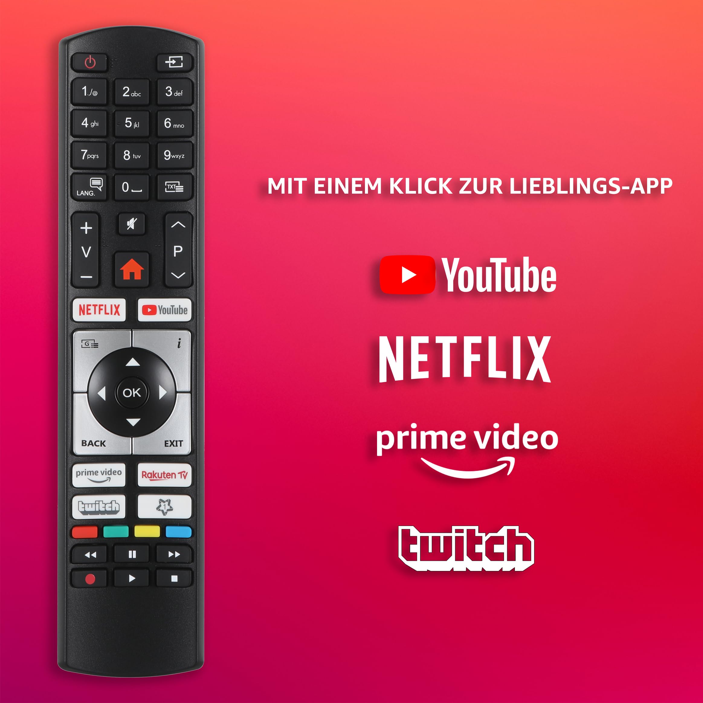 TELEFUNKEN D43U551X1CWI 43 Zoll Fernseher/Smart TV (4K Ultra HD, HDR Dolby Vision, Triple-Tuner, Dolby Atmos) - 6 Monate HD+ inkl.