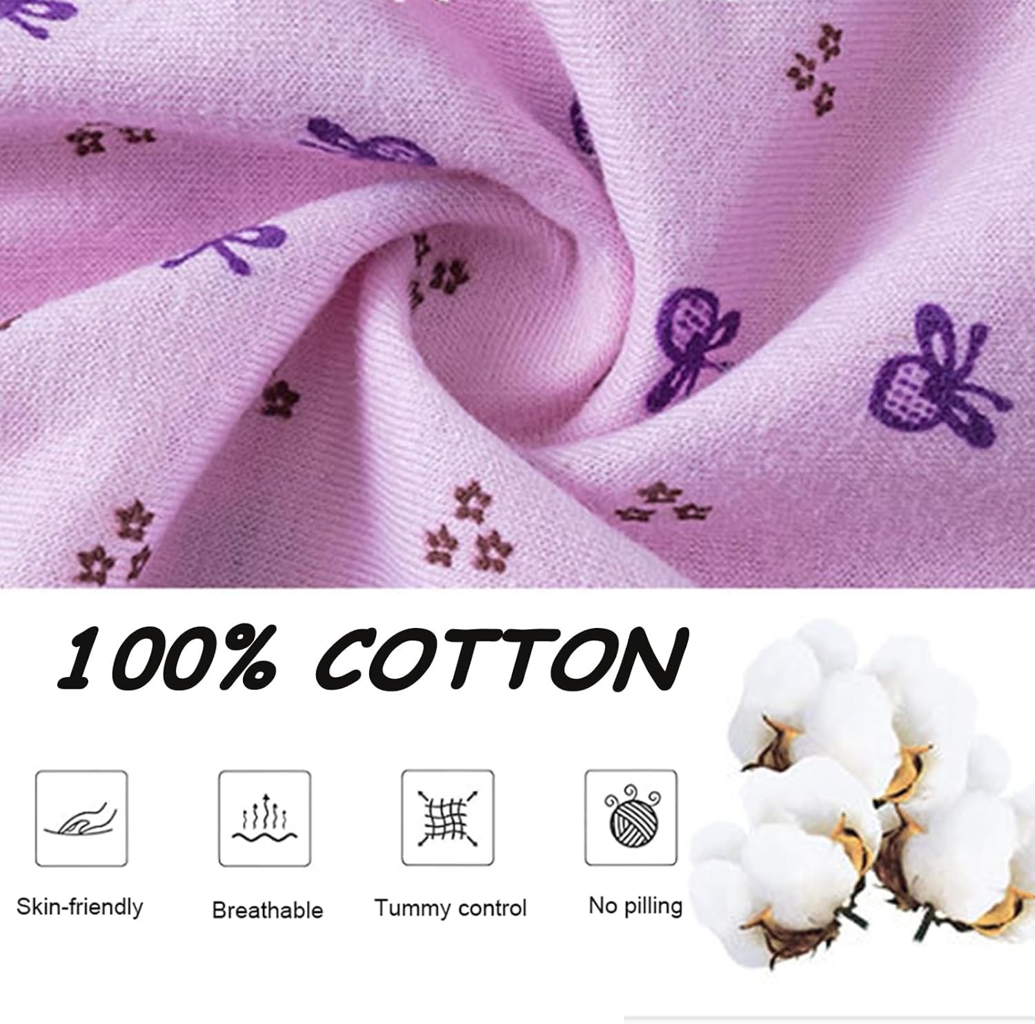 Women's Briefs Underwear Breathable Panties High Waist Ladies Knickers Soft Stretch Underpants 5 pack - Image 2