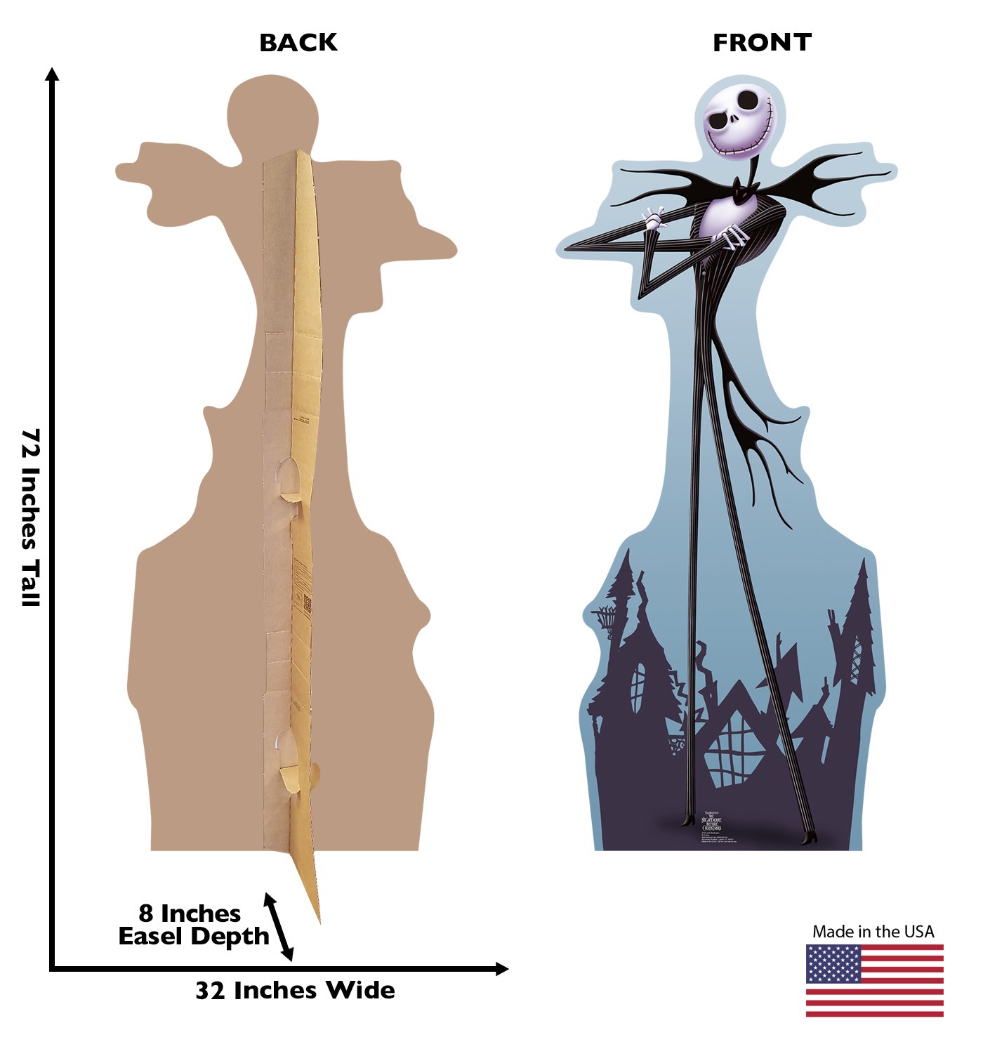 Cardboard People Jack Skellington Life Size Cardboard Cutout Standup - Tim Burton's The Nightmare Before Christmas