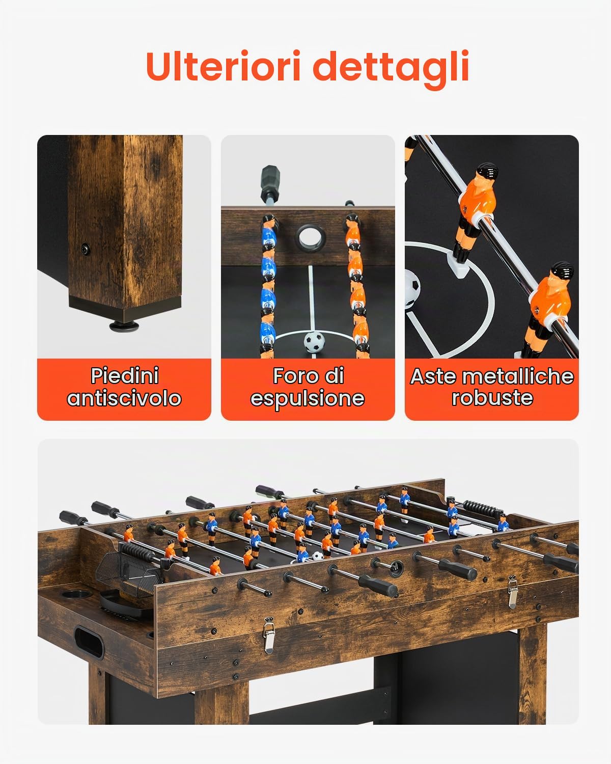 VEVOR Set Tavolo da Gioco Combo, Multi Combinazione Tavolo con Aria Hockey, Ping Pong, Calcio Balilla, Intrattenimento Tavolo ad Aria per Sala Giochi Famiglia Ufficio con Accessori 137,1 cm