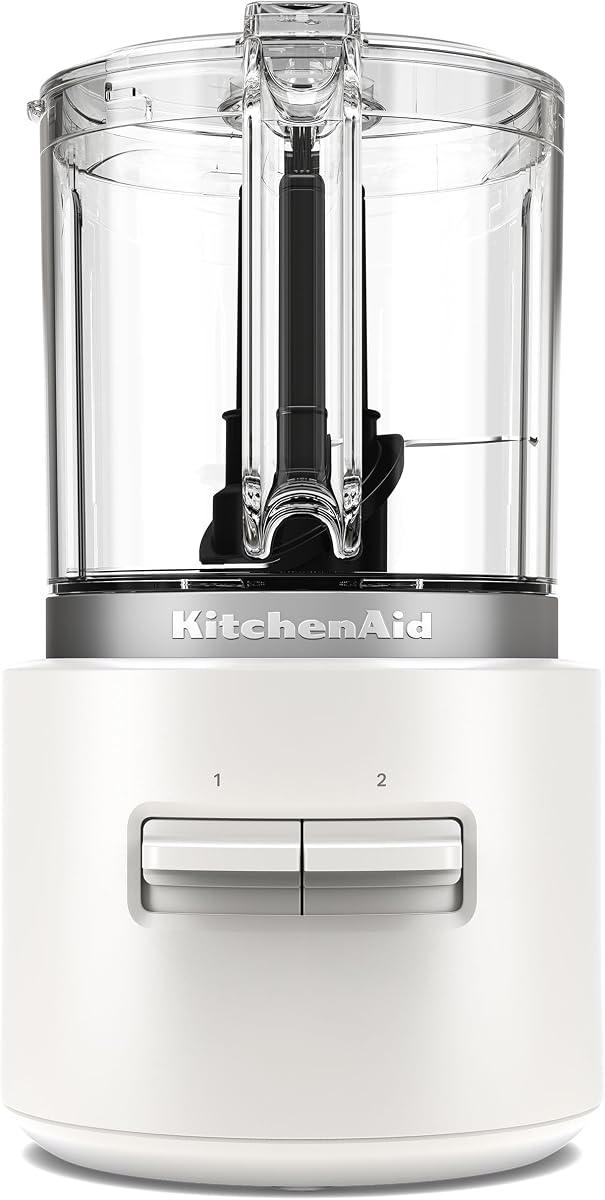 Go Cordless Food Chopper, battery sold separately, White | Cordless, Battery Sold Separately, 5 cup capacity, Stainless Steel Blade, Compact Design for Easy Storage,Model KFCR500PL