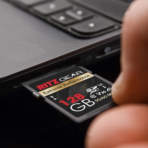 Miniatura 4 de Ritz Gear Tarjeta SD SDXC UHS-I de alta velocidad de 128 GB, C10, U3, V30, Full HD y tarjeta de memoria 4K
