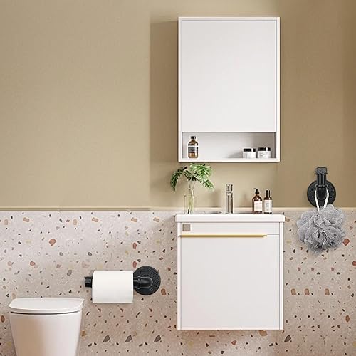 Miniatura 8 de Jeasor Kit de 4 piezas de anillo de toalla de baño de tubería industrial, kit de accesorios de montaje en pared, incluye gancho para bata, toallero