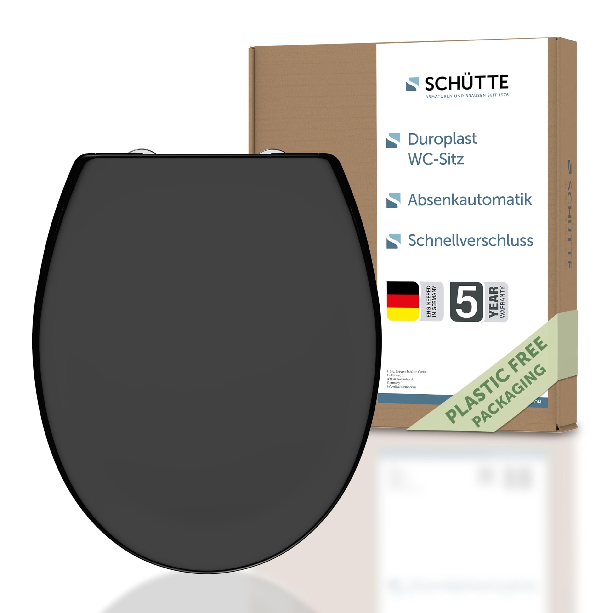 Schütte RELAX 80131, Abattant WC Avec Noyau En Bois (MDF) Et Système D'abaissement Automatique