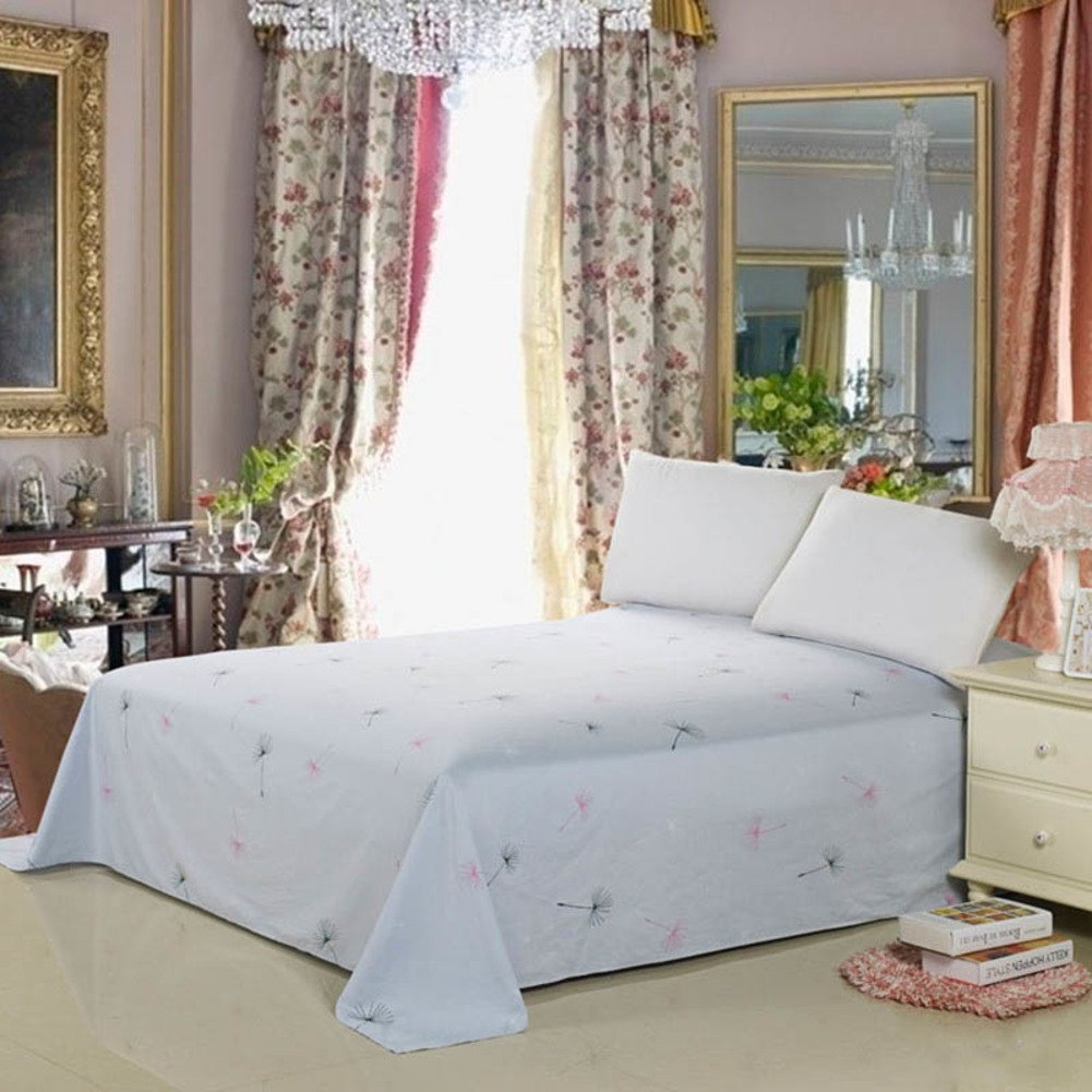 Draps en coton imprimé pissenlit 200x230cm pour lit deux places
