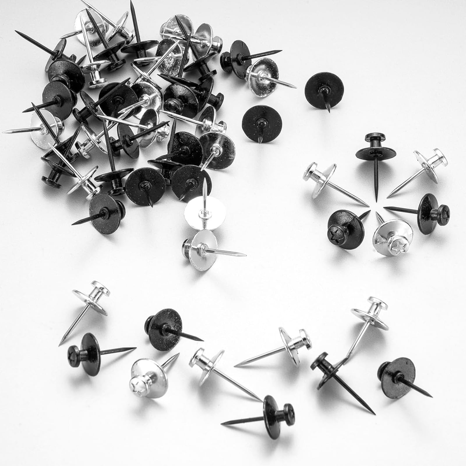 Wandnägel Doppelkopf – 60 Stück Set In Schwarz, Silber & Gold, Für Bilder, Fotos & Korktafeln