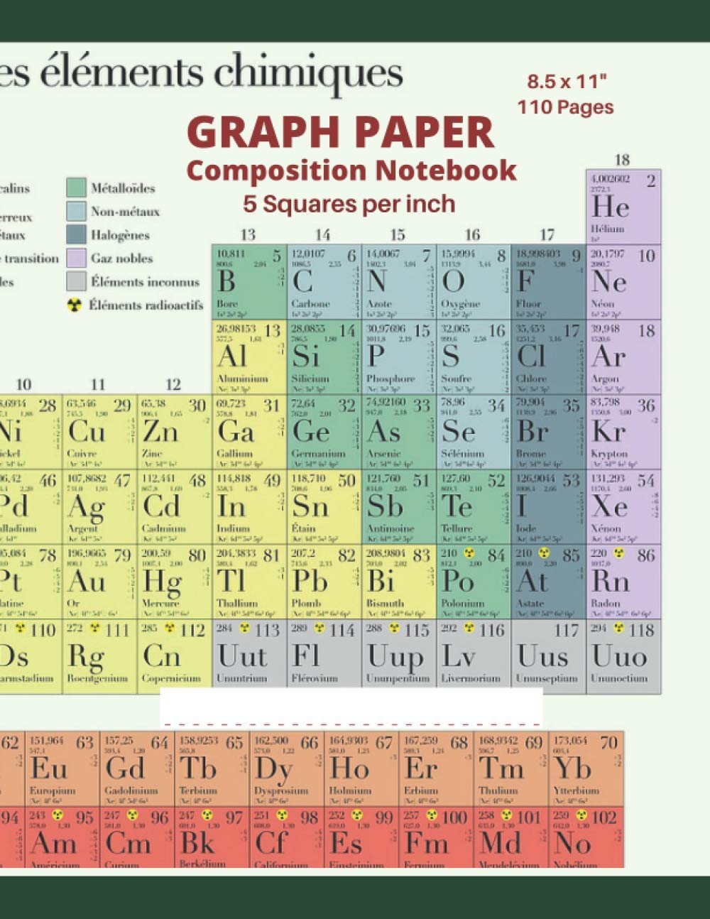 GRAPH PAPER COMPOSITION NOTEBOOK: Journal for Chemistry and Science. School, College and Work - 5 Squares per inch - Quad Ruled, Blank Grid Paper - LARGE. (Graph Paper Notebook)