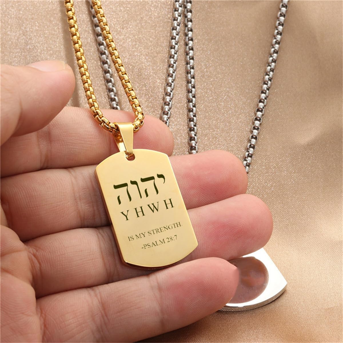 YHVH YHWH Jehovah Yahweh Pendant Necklace - Tetragrammaton Blessed Prayers Necklace -Hebrew Amulets Religious Jewelry for Her Him - Image 3