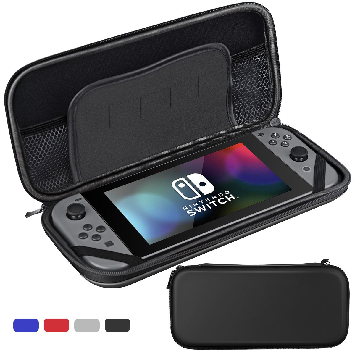 Sahiyeah Case Compatible for Nintendo Switch Case Hard Protective Travel Durable Carrying Case Bag Cover with 5 Game Holder for Nintendo Switch Console & Accessories 2017,Black