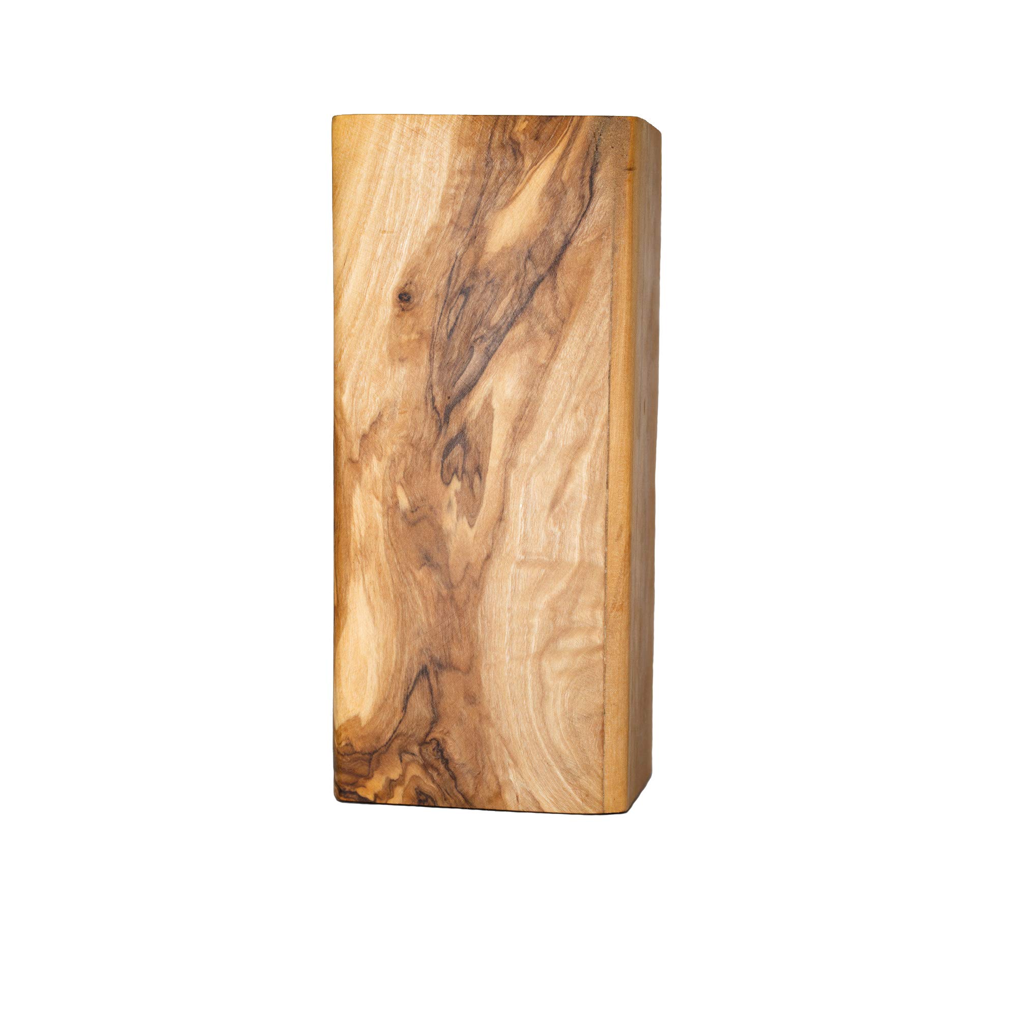 NATUREHOME Olivenholz Küchenutensilo Besteckbox - 19 cm Besteckhalter und Ständer für Küchenhelfer, Besteck, Scheren