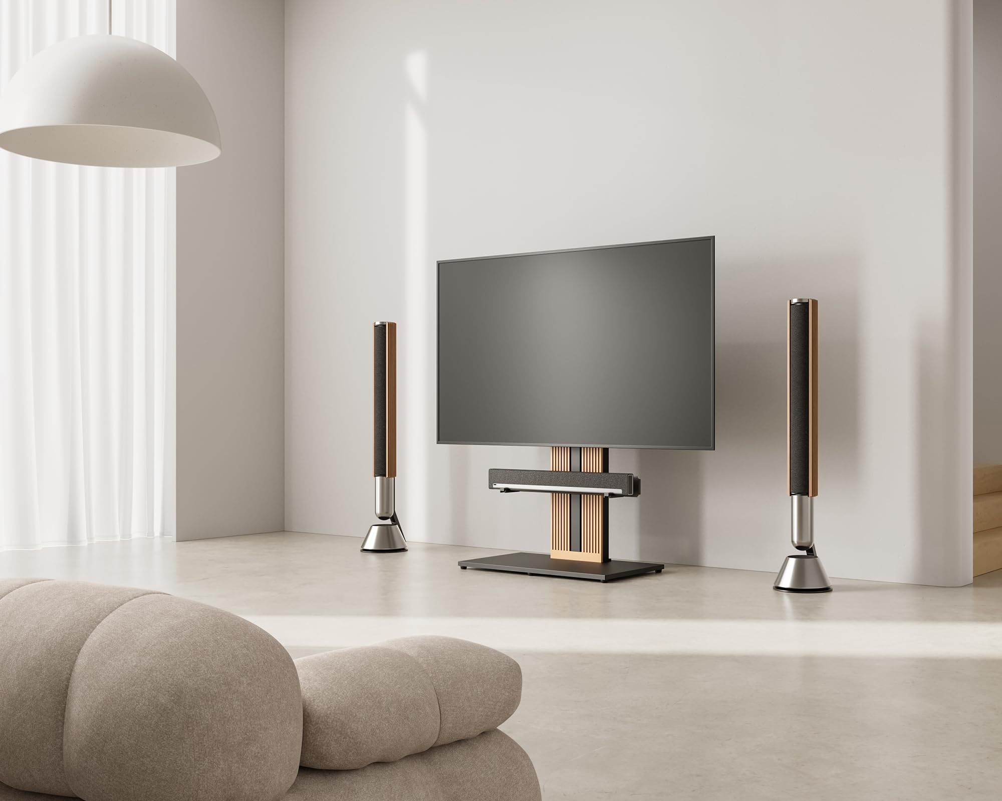 FITUEYES Design Supporto per Soundbar, Adatto per I Supporti TV Delle Serie Zen e Cantor, Staffa per Soundbar Regolabile Fino a 6,5 kg, Dotata di Cuscinetti Antiscivolo in EV.