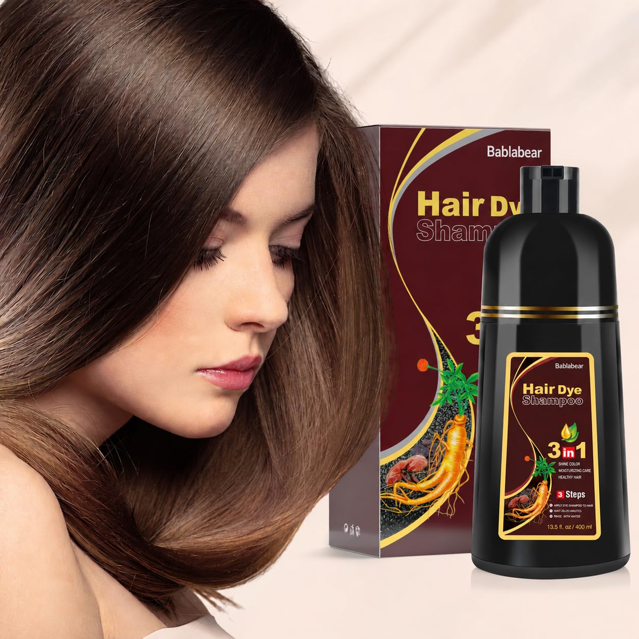  Dark Brown Hair Color Shampoo for Gray Hair, Hair Dye Shampoo for Men & Women(13.5Fl Oz) thumbnail