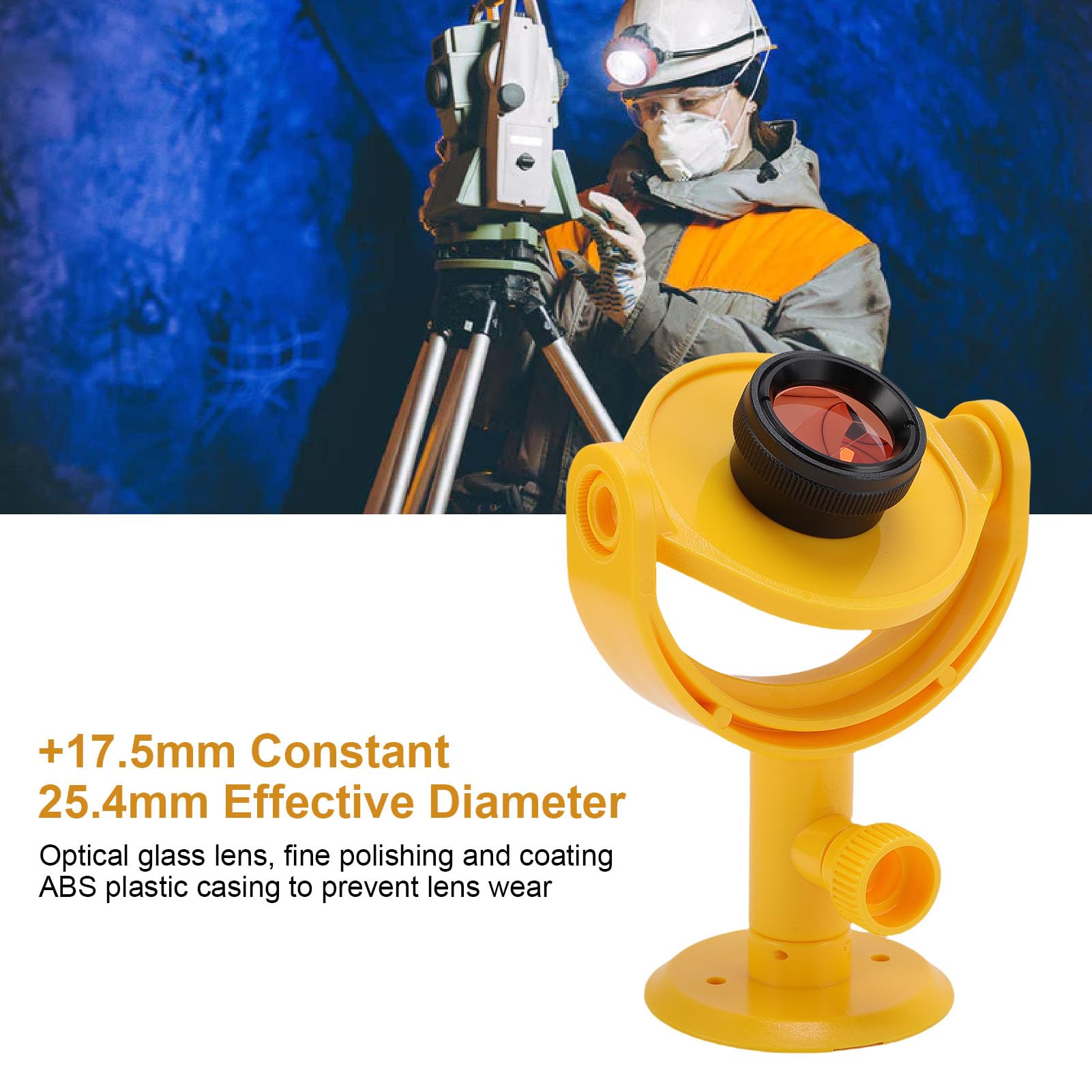 Eujgoov Prisma für Totalstation Neigbar 17 5mm Konstante Mini Vermessungsprisma mit Halterung