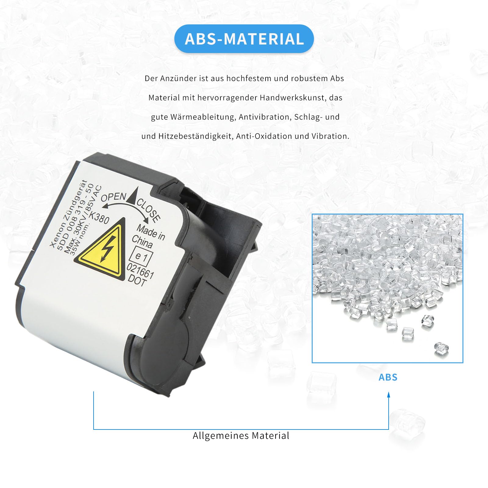 Xenon HID Arrancador de Encendido, Soporte de Encendido de Bombilla de Xenón Estable a Prueba de Golpes, Conector y Juego Estándar OEM 5DD008319-50 Xenon HID para Coche
