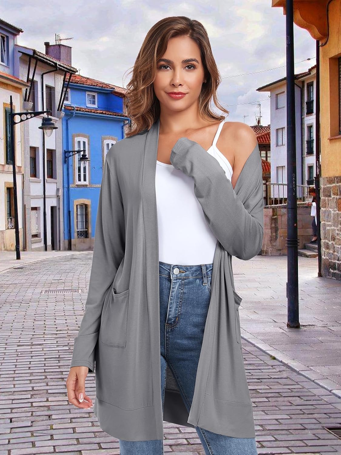 TownCat Womens Lightweight Cardigan with Pocket, Long Sleeve Open Front Casual Loose Cardigans for Women - Image 5