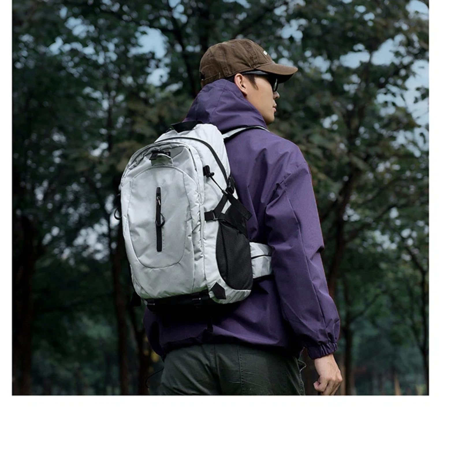Outdoor Sports Plecak turystyczny Duża pojemność Torba na laptopa Piknik Torba kempingowa, Czarny, L, Casual