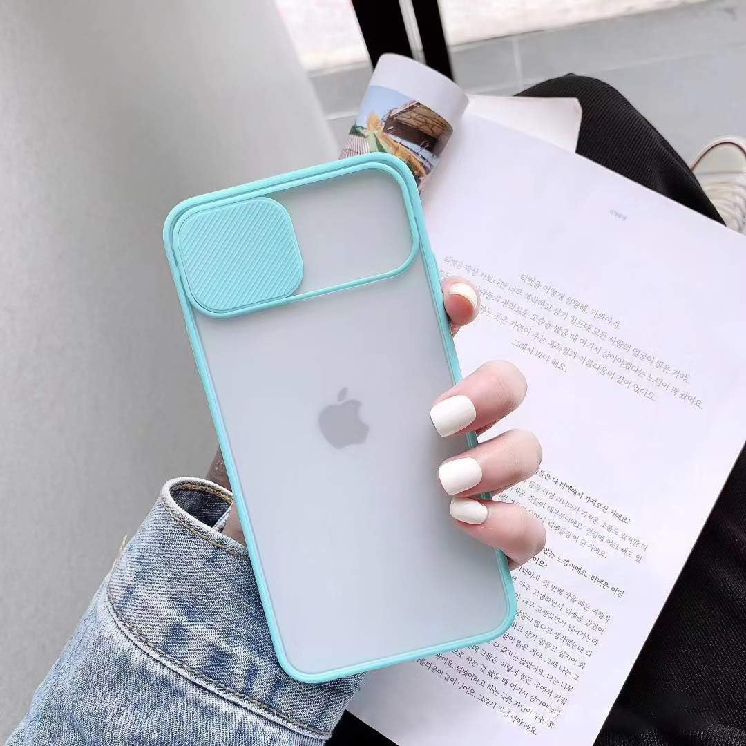 Ownest Compatible with iPhone 11 Case,with Slide Camera Cover Protection Design Frosted Case,Slim and Lightweight Anti-Yellow Case for iPhone 11-Water Blue