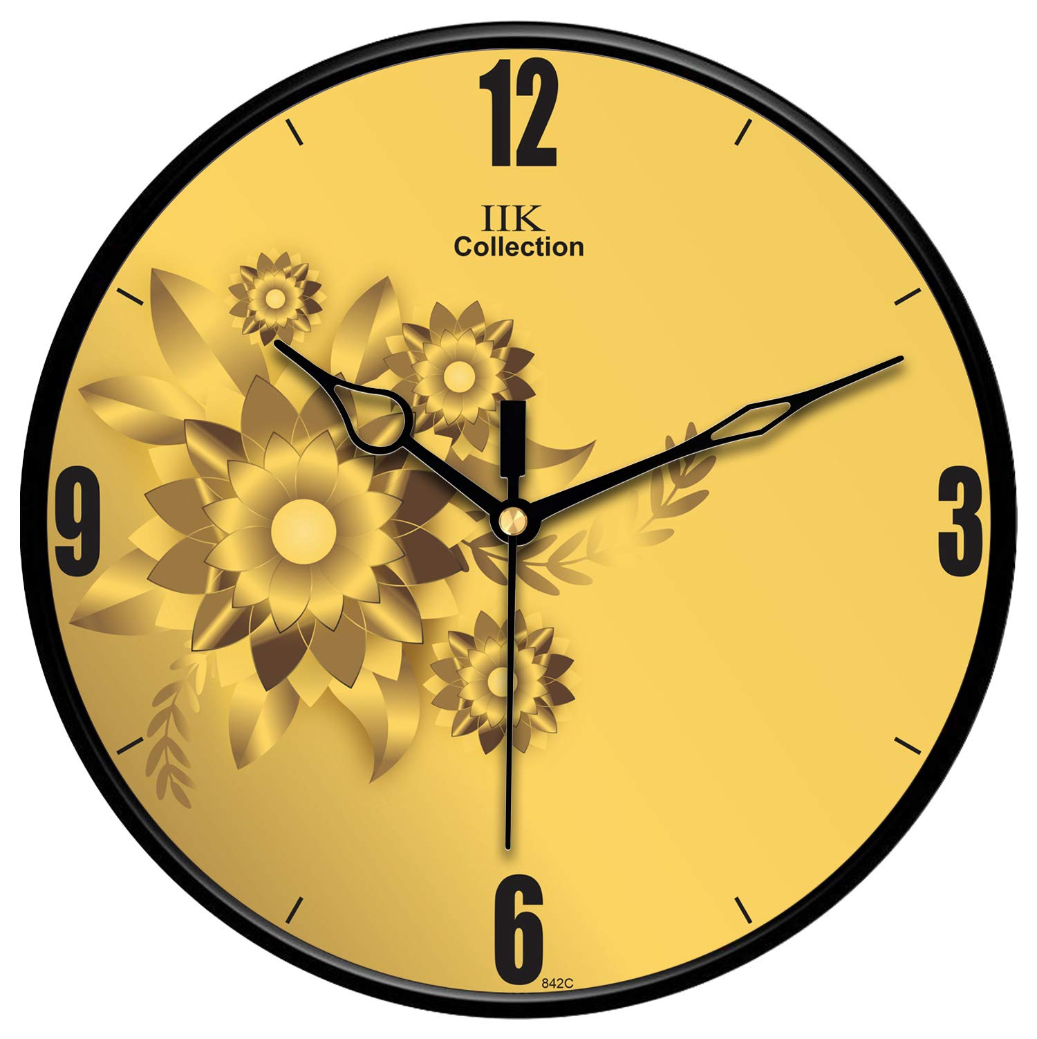 IIK COLLECTION Round Analogue Wall Clock with Glass for Home, Kitchen, Living Room and Bedroom Wall Decor (28 cm x 28 cm x 6 cm) (IIK-842C) (B084DV4R5K) Amazon Price History, Amazon Price Tracker