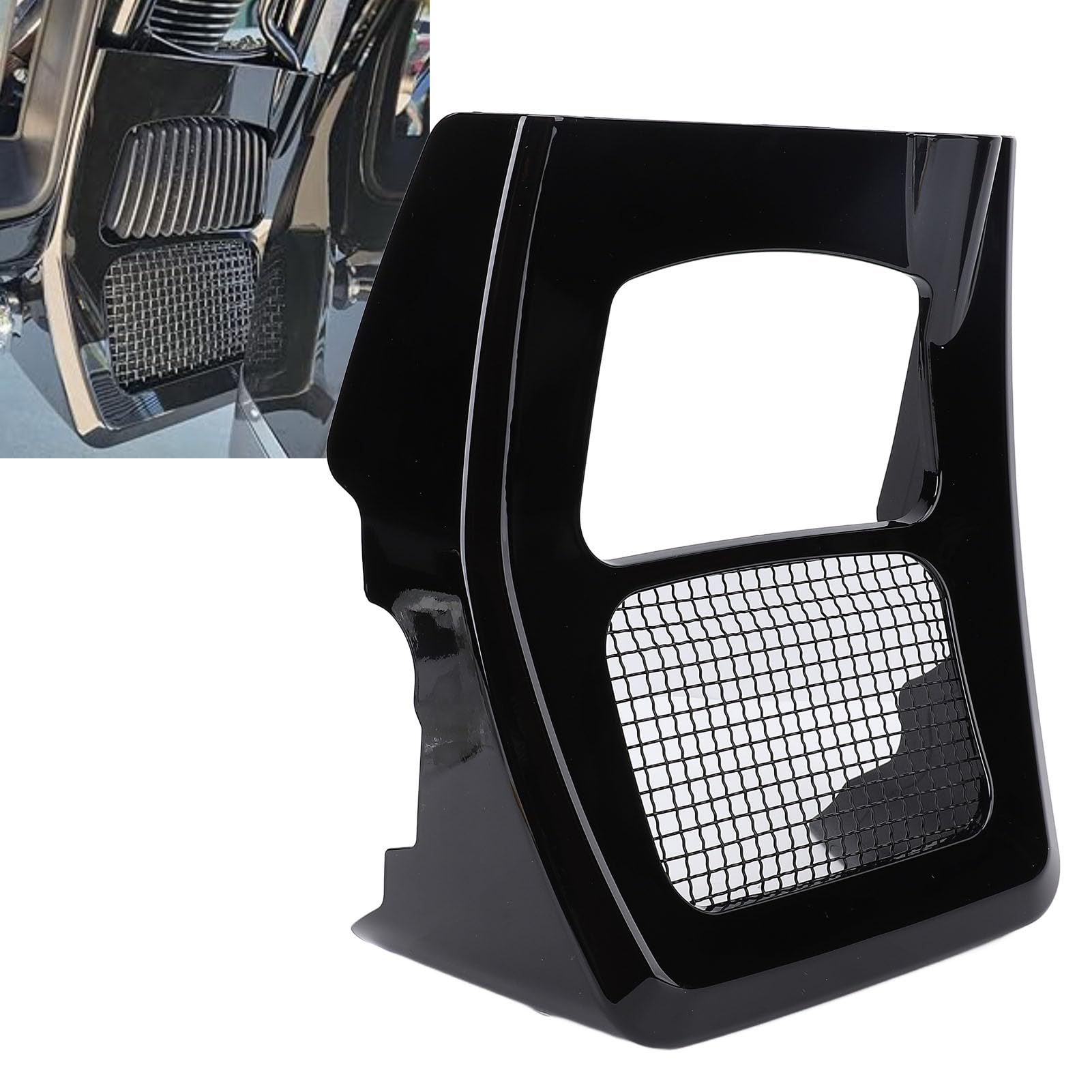 Cocoarm Motorrad Kinnspoiler, Kühlergrill mit Stahlgitter aus ABS for Motorrad