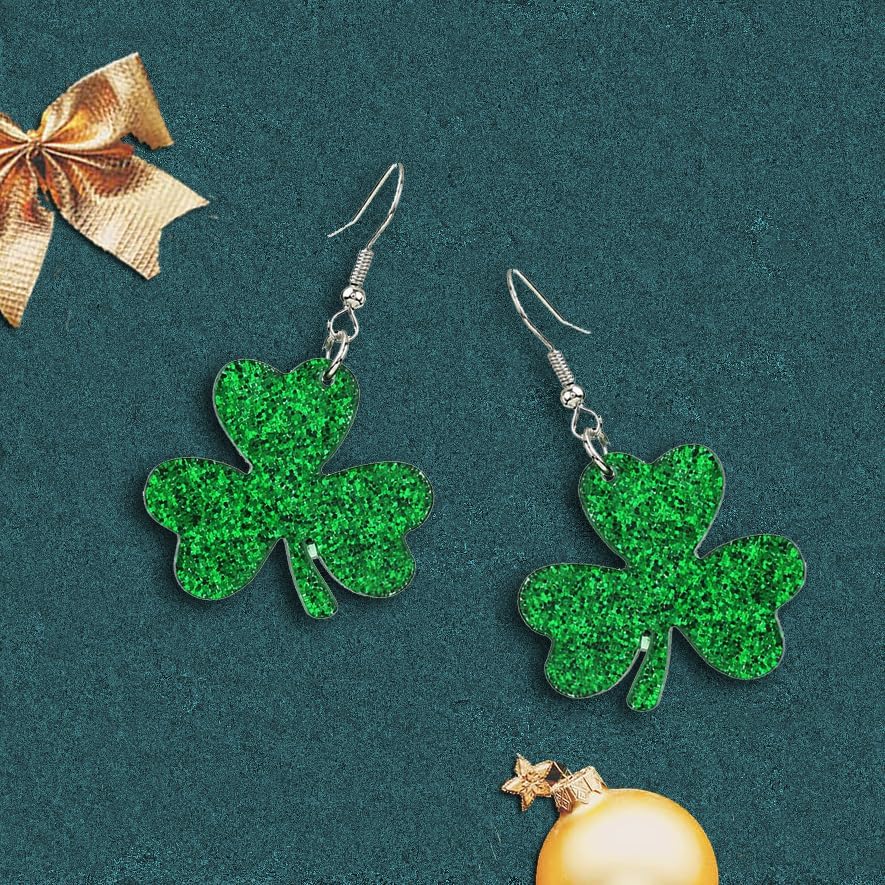 St. Patrick's Day Earrings Green Earring Gifts for Women Girls Lucky Shamrock Drop Dangle Earrings Irish Holiday Jewelry Gifts - Image 3