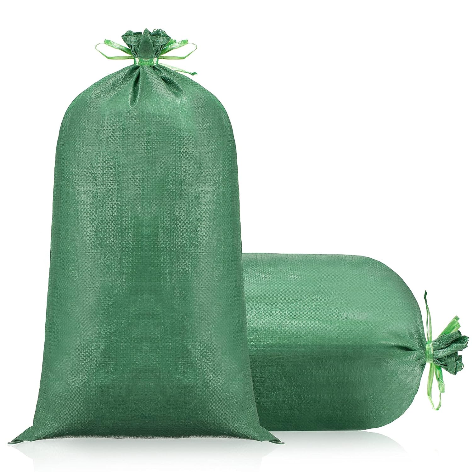 24 Pieces Empty Sand Bags with Solid Ties, Woven Polypropylene Sandbags