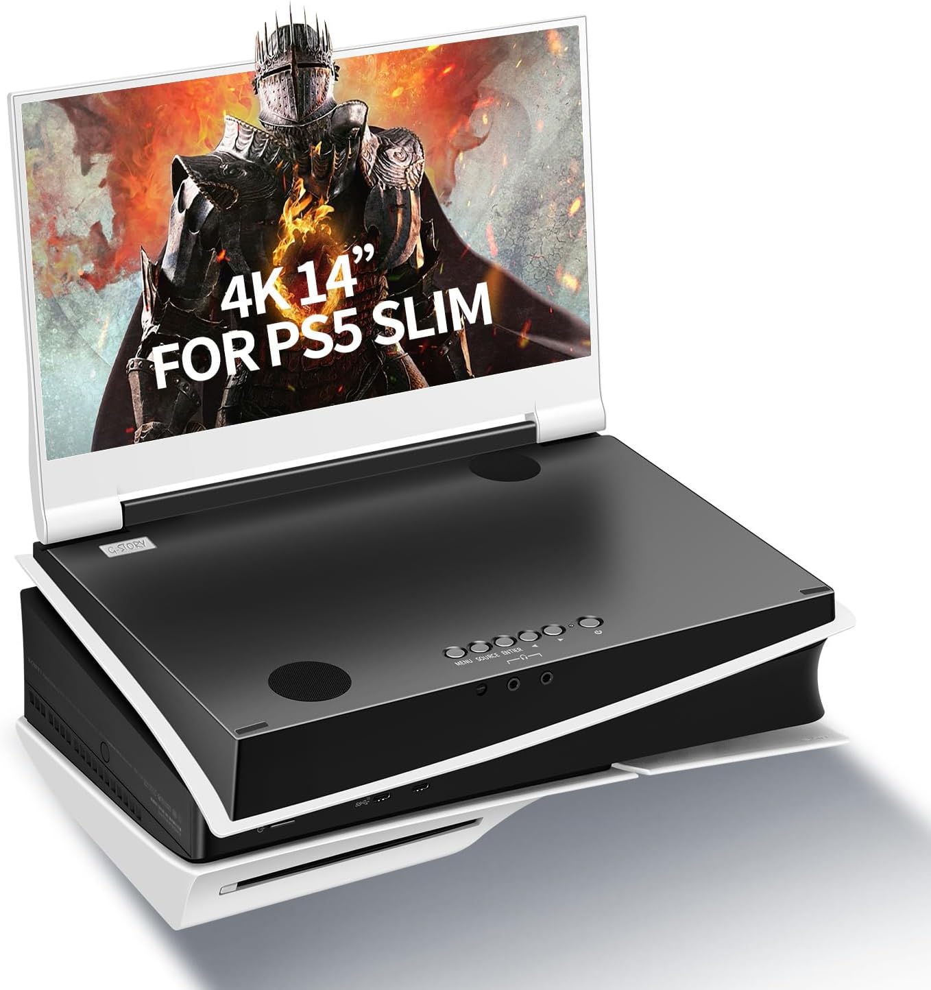 G-STORY 14" Inch IPS 4k 60Hz Portable Monitor Gaming Display Integrated with PS5 Slim(not Included) 3840×2160 with 2 HDMI Ports,FreeSync,Built-in 2 of Multimedia Stereo Speaker