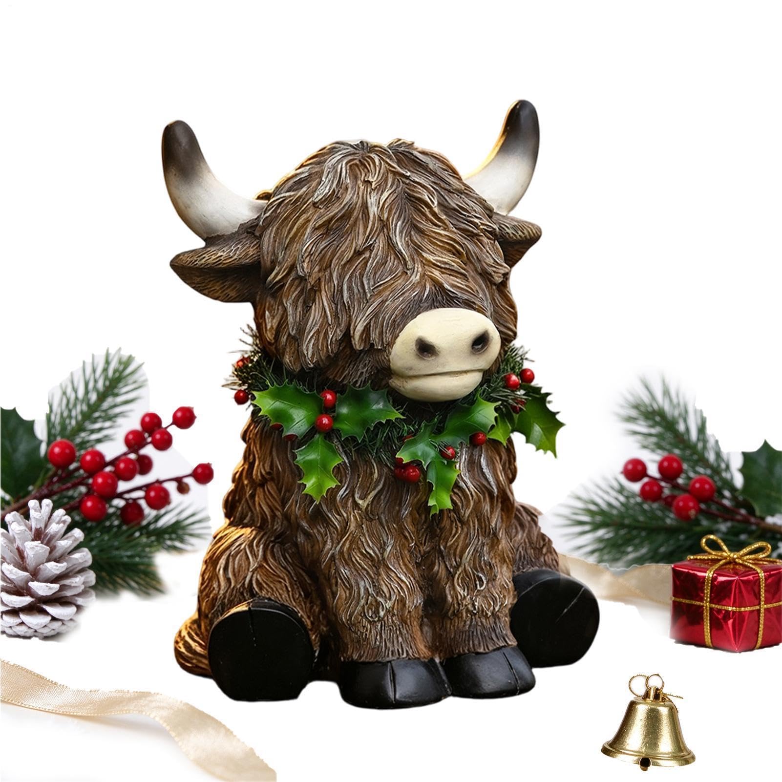 Genérico Estatua De Navidad Figura Resina Animal Navidad Escritorio