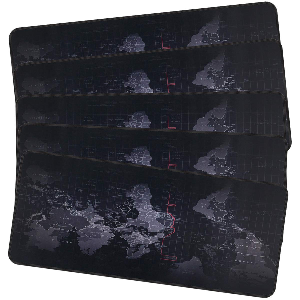 QisanLarge Gaming Mouse Pad with Nonslip Base-31.5x11.8x0.15 Inch|Extended XXL Size, Heavy|Thick, Comfy, Foldable Mat for Desktop, Laptop, Keyboard, Consoles & More (Map 5pcs)