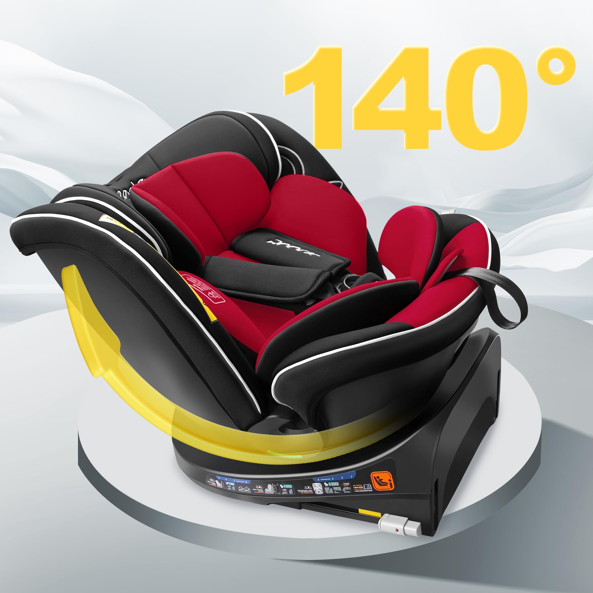 Reecle チャイルドシート 360° 回転式 レッド Reecle チャイルドシート 360° 回転式 レッド 【公式通販】