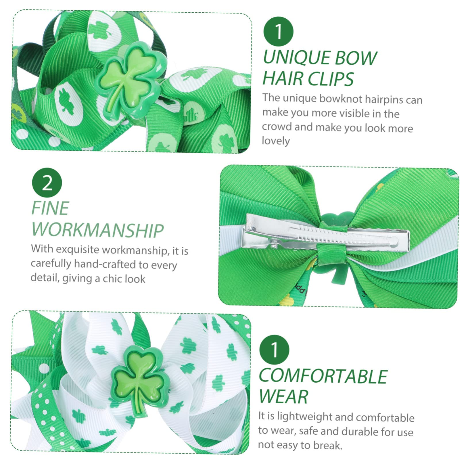 MAGICLULU 12piezas Pasadores Decorativos De De Día De San Horquillas De Cinta Verde Adultos Accesorios De Fiesta