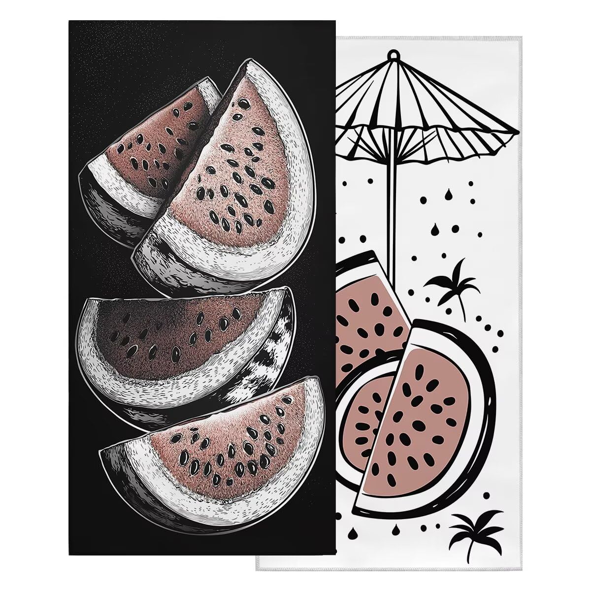 Toalla Playa 80x160 cm, Toalla Gimnasio Microfibra Secado Rapido, Juego de 2 Antiarena Toallas de Playa, Ligera Compacta Toallas Microfibra Grande para Viaje, Regalo Hombre Regalo Mujer (Sandía) -4955
