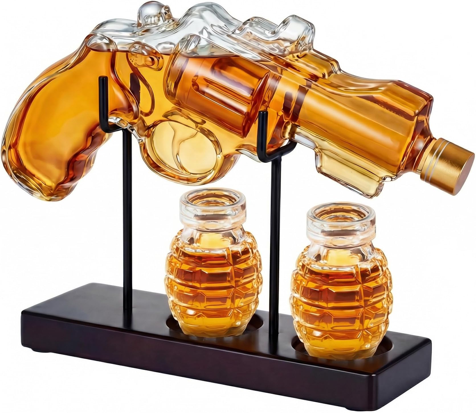 Birthday Gifts for Men Dad, Kollea Gun Whiskey Decanter Set with Shot Glass, Cool Anniversary Ideas for Him Husband Brother, Funny Military Retirement Present, Home Bar Drinking Party, Valentine's Day