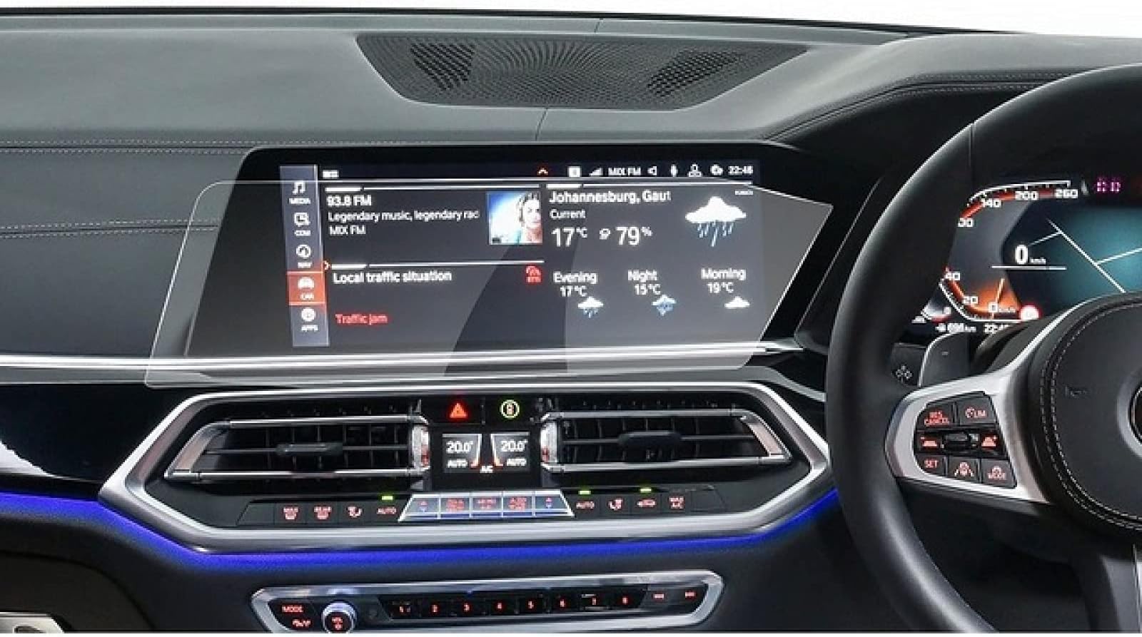 For X5 G05/X7 G07 12.3 Inch 2019 2020 Car GPS Navigation Display Screen PET Protective Film Auto Interior Sticker 2 Pcs