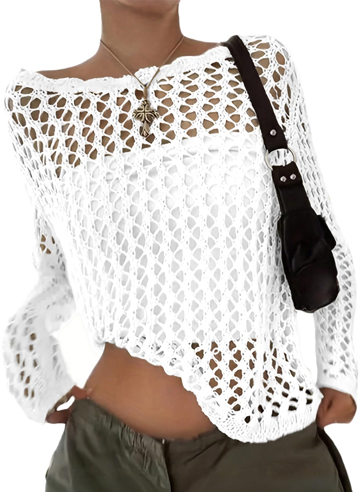 EVALESS Off The Shoulder Loose Knit Summer Sweater for Women Beach Vacation Clothes for Women Trendy 2026