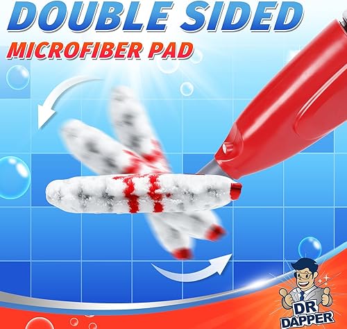 Miniatura 4 de DR DAPPER EASYMIST - Trapeador de polvo para limpieza de pisos, mopa húmeda con botella recargable de 27.6 onzas líquidas, 4 almohadillas lavables