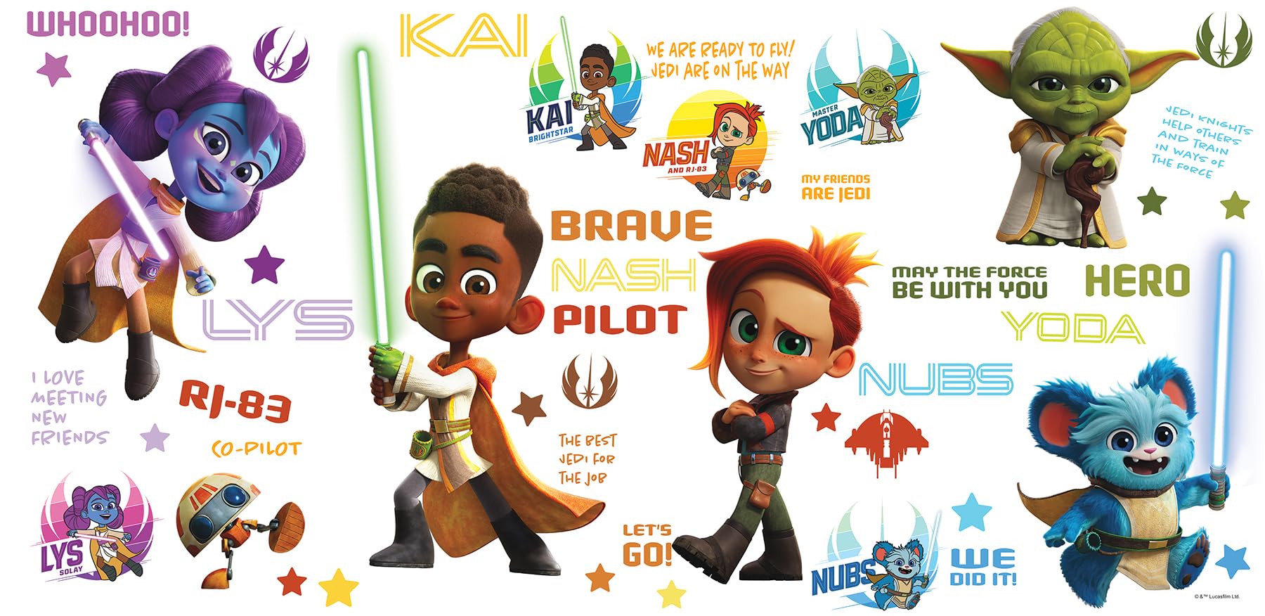 Star Wars Young Jedi Adventures Wall Decals, RMK5456SCS