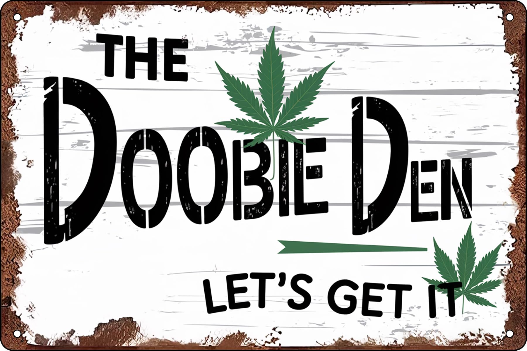 Weed Vintage Metal Tin Signs The Doobie Den Let's Get Lit Signs for Home Bar Pub Cafe Farm Garden Garage Wall Decor 8x12 Inch