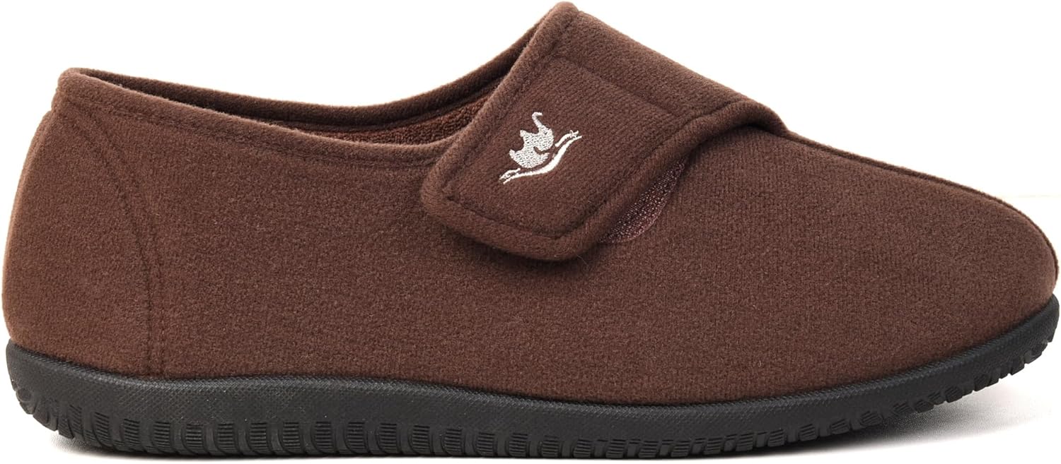 Men's Adjustable Wrap 80-D Memory Foam Diabetic Slippers for Swollen Feet, Edema, Arthritis, Elderly Indoor/Outdoor w/Anti Slip Sole - Image 2