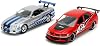 Jada Toys - Fast and Furious Cars Set of 2 - Mitsubishi Lancer Evolution IX & Brians Nissan Skyline GT-R R34 Legacy Series Model Car with Openable Door, 1:32 Scale 13 cm.