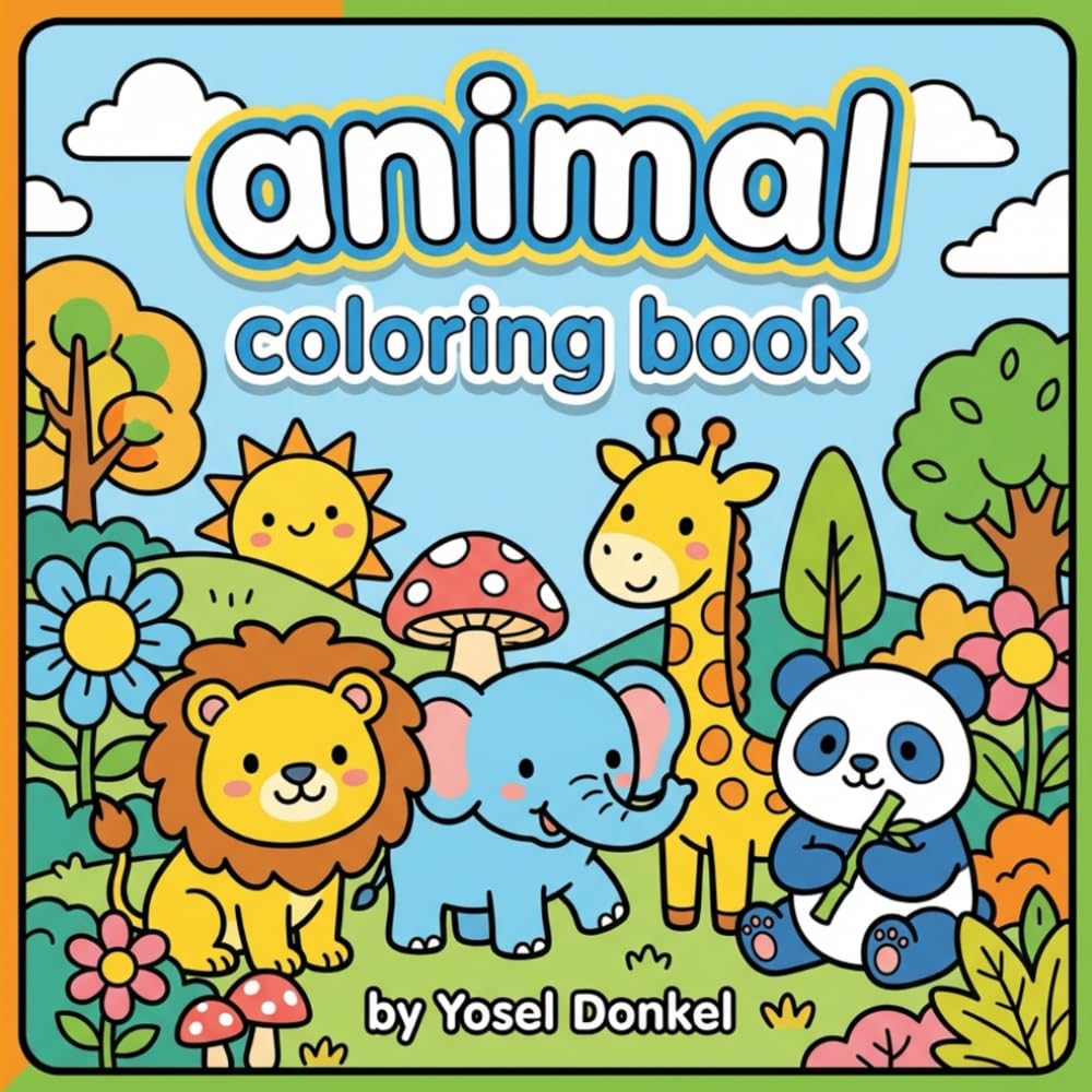 Animal Coloring Book for Kids: Fun & Easy Animal Coloring Pages for Kids Ages 4–8 | Cute, Simple Designs for Relaxation and Creativity