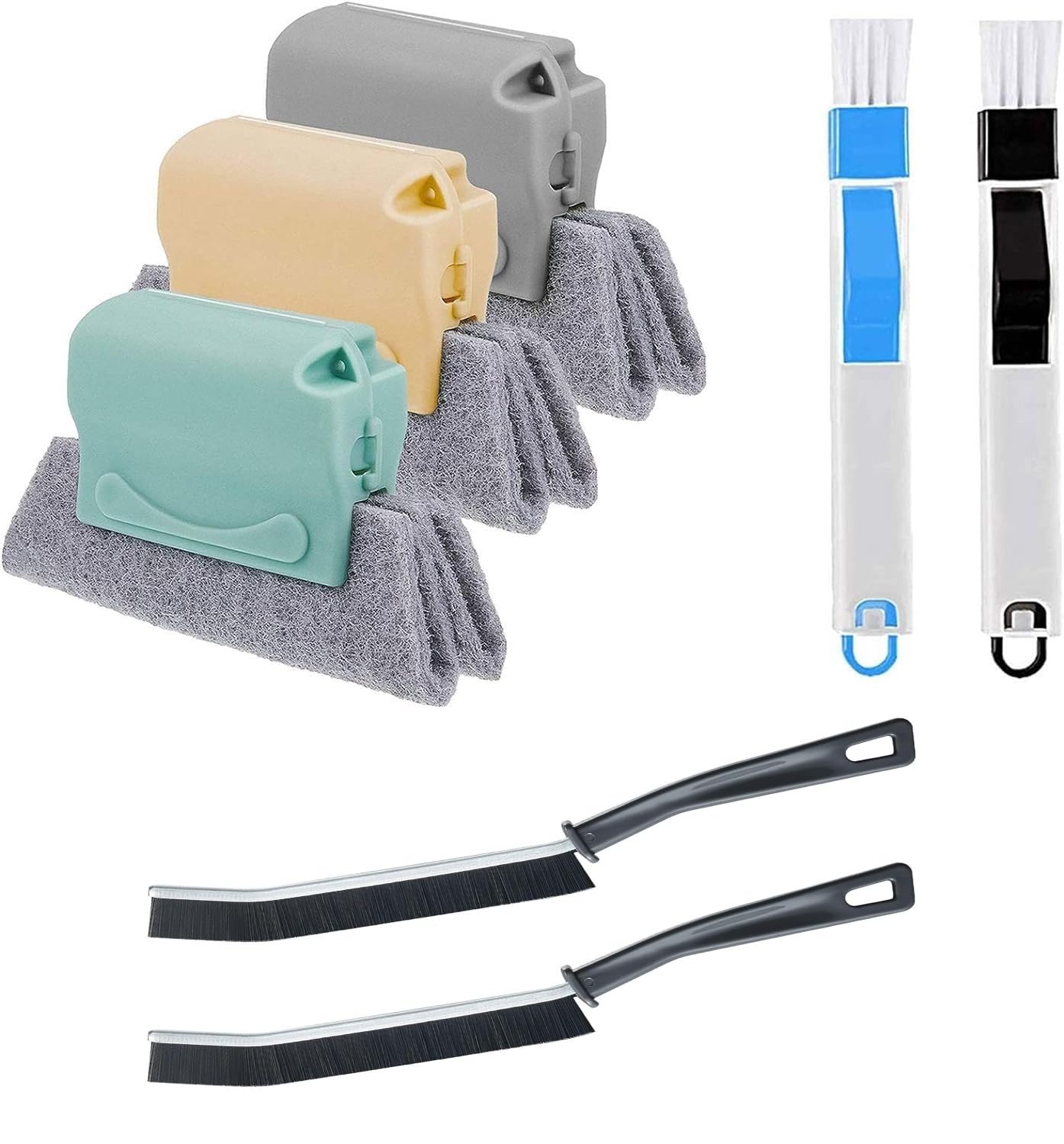 Plastic 7 PCS Sliding Window Groove Cleaning Brush, Window Slot Door Track Gap Dust Cleaning Brush (7 Cleaning Combo), Multicolor-image-8